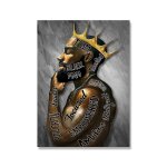 Peinture sur toile avec couronne en or et roi noir, affiches imprimes, meilleur cadeau pour homme africain, ...