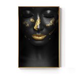 Peinture sur toile dore, noire et dore, affiche imprime pour salon, art mural hd, dcoration pour ...