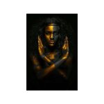 Peinture sur toile de femme africaine, or et noir, affiches d'art, peintures murales modernes pour salon, ...