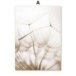Peinture sur toile imprime avec fleur de pissenlit, oiseau, plage, coquille d'herbe, affiche murale ...