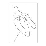 Peinture sur toile de visage et lvres de femme, ligne de corps, affiche d'art murale abstraite, images ...