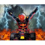 Peinture sur toile avec voiture de course f1, affiche imprime murale, dcoration de salle d'art, bote ...