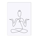 Peinture sur toile de yoga minimaliste, dessin abstrait, affiche de femme en noir et blanc, impression ...