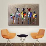Peintures sur toile zbre abstraite, animaux colors imprims africains, images d'art pour mur de salon ...