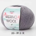 Pelote de laine mrinos douce, idale pour le bricolage, les pulls et echarpes au crochet, 50g #w