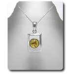 Pendentif ambre argent 925.