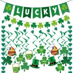 Pendentif d'anniversaire en forme de trfle avec lettre irlandaise tire (lot de 3)