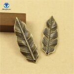 Pendentif breloque en feuille de bronze antique, 36x12mm, pour bricolage, collier, fabrication de bijoux, ...