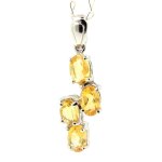 Pendentif citrine argent 925 + chaine en argent 925.