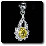 Pendentif citrine & topaze blanche argent 925 + plaqu� or blanc 14 k.