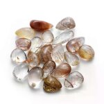 Pendentif en cristal de cheveux naturels poli citrine quartz rutile jaune pierre polie pierre d�coration ...