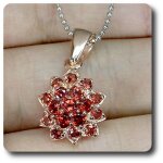 Pendentif grenat argent 925 & plaqu� or rose.