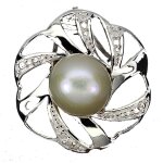 Pendentif perle argent 925 + chaine en argent 925.