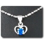 Pendentif saphir bleu 1x4 mm plaqué or blanc 18 k. Pendentif saphir bleu 1x4 mm plaqué or blanc 18 k.