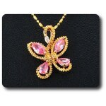 Pendentif saphir rose 4x7 mm plaqué or 18 k. Pendentif saphir rose 4x7 mm plaqué or 18 k.