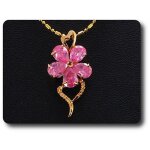 Pendentif saphir rose 5x7 mm plaqué or 18 k. Pendentif saphir rose 5x7 mm plaqué or 18 k.
