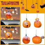 Pendentif voiture citrouille halloween - acrylique horreur figurine charme ornement a