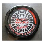 Pendule busted knukle garage roue de moto 29cm horloge ronde