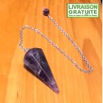 Pendule conique facett� am�thyste 3, 7 cm radiesth�sie esot�risme