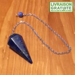 Pendule conique facett� lapis lazuli 3, 6 cm radiesth�sie esot�risme