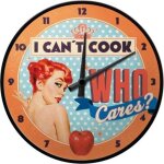 Pendule metal ronde pin up i can't cook pin up horloge