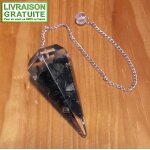 Pendule orgonite facett� shungite 4, 6 cm radiesth�sie esot�risme (r�f 1)