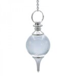 Pendule sph�re pierre precieuse boule - cristal de roche - pendentif esoterisme radiesth�sie. neuf. dans ...