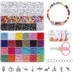 Perles bijoux faire kit 5000pcs 4mm verre alphabet perles diy bracelet bijoux artisanat