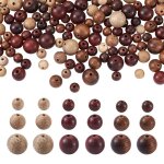 Perles rondes en bois naturel, 240 pi�ces de 6 8 10mm, couleur mixte pour la fabrication de bijoux, bracelet ...