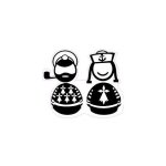 Personnages bretagne breizh 551 autocollant sticker - taille : 17 cm - couleur : noir