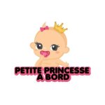 Petite princesse a bord b�b� autocollant sticker adhesif logo 2 - 3 - taille : 8 cm