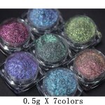 Pigment holographique de poudre de mica de caméléon de changement de couleurs de chrome, résine d'élection, ... Pigment holographique de poudre de mica de caméléon de changement de couleurs de chrome, résine d'élection, ...
