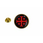 Pins pin badge pin's drapeau croix jerusalem templier noir thermocollan