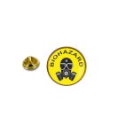 Pins pin badge pin's metal avec pince papillon biohazard masque a gaz Pins pin badge pin's metal avec pince papillon biohazard masque a gaz