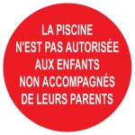 La piscine enfants non accompagn�e de leurs parents - 10cm - sticker / autocollant