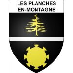 Les planches - en - montagne 39 ville sticker blason ecusson autocollant adh�sif - taille : 8 cm