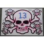 Planche de stickers crane 13 bleu autocollant pirate biker