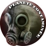 Plan�te contamin�e - 15cm - sticker / autocollant