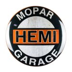 Plaque bomb�e hemi mopar garage 40 cm tole metal garage diner loft