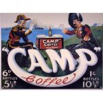 Plaque camp coffee avec 2 militaires affiche tole cuisine