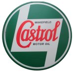 Plaque castrol motor oil verte decorative ronde 30cm deco garage