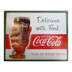 Plaque coca cola delicious with food 41x32 cm tole deco americaine Plaque coca cola delicious with food 41x32 cm tole deco americaine