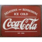 Plaque coca cola ice cold marron delicious refreshing 41x32cm tole deco bar diner loft Plaque coca cola ice cold marron delicious refreshing 41x32cm tole deco bar diner loft