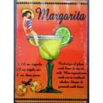 Plaque cocktail margarita et pin up tole deco affiche bar us