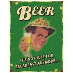 Plaque cuisine beer not just for breakfast tole humoristique