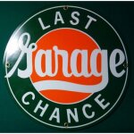 Plaque emaill�e last chance gas deco garage tole email usa