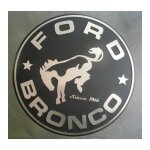 Plaque ford bronco noir ronde 60cm 4x4 pick up tole deco diner usa bar loft