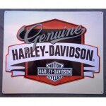 Plaque harley davidson genuine blanche tole deco garage us