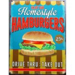 Plaque homemade hamburgers tole deco cuisine restaurant