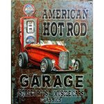 Plaque hot rod american pompe essence tole publicitaire